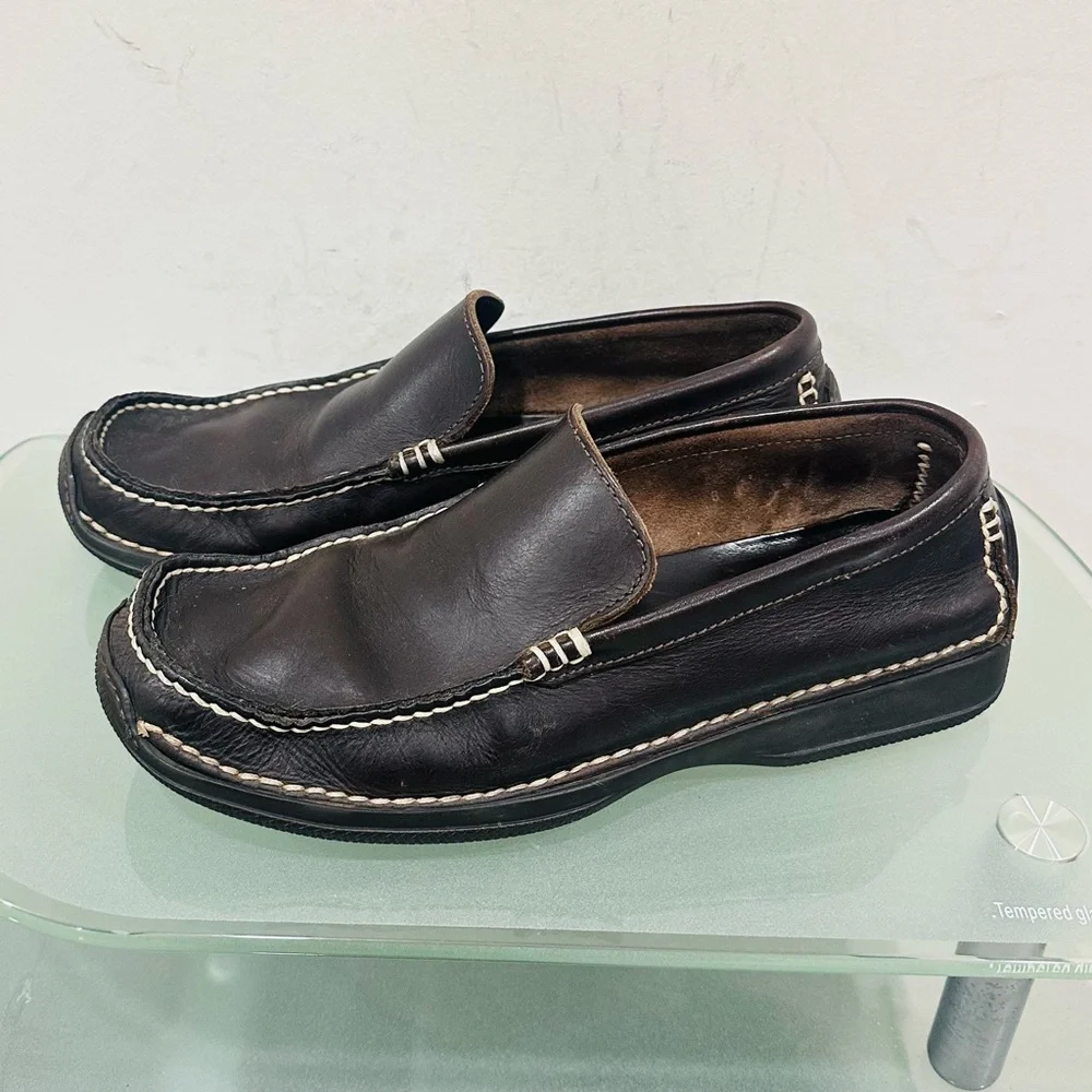 BANANA‎ REPUBLIC BROWN GENUINE LEATHER CASUAL MEN'S SHOES SIZE 11 Made In Italy
